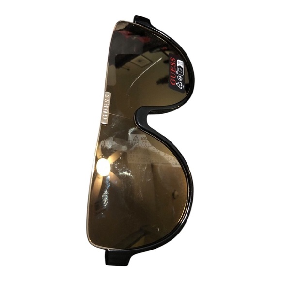 Guess square frame shield avaiator black and gold frame‎ faded sunglasses new main image 7